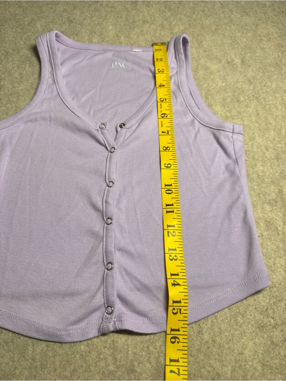 PacSun Light Lavender Snap-Front Rib Tank - Picture 5 of 6